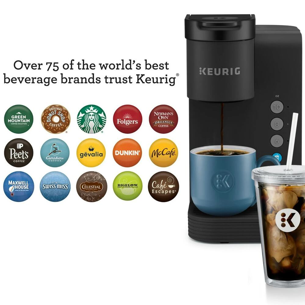 K-Iced Essentials Single-Serve Coffee Maker – Iced & Hot K-Cup Pods, Black - Picture 8 of 10